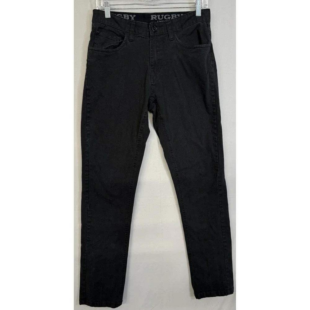 Rugby University Jeans Mens Size 30x28 Black Denim Comfort Stretch